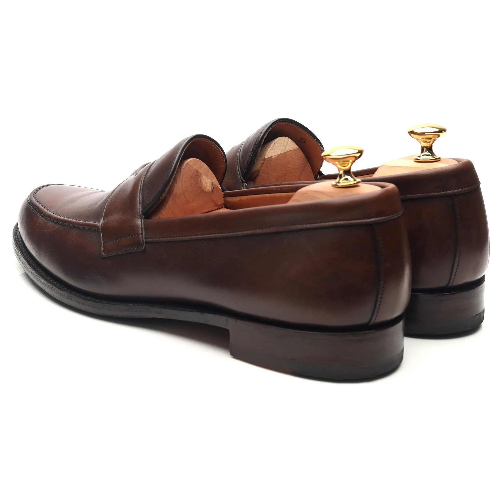 'Hudson' Dark Brown Leather Loafers UK 11 F