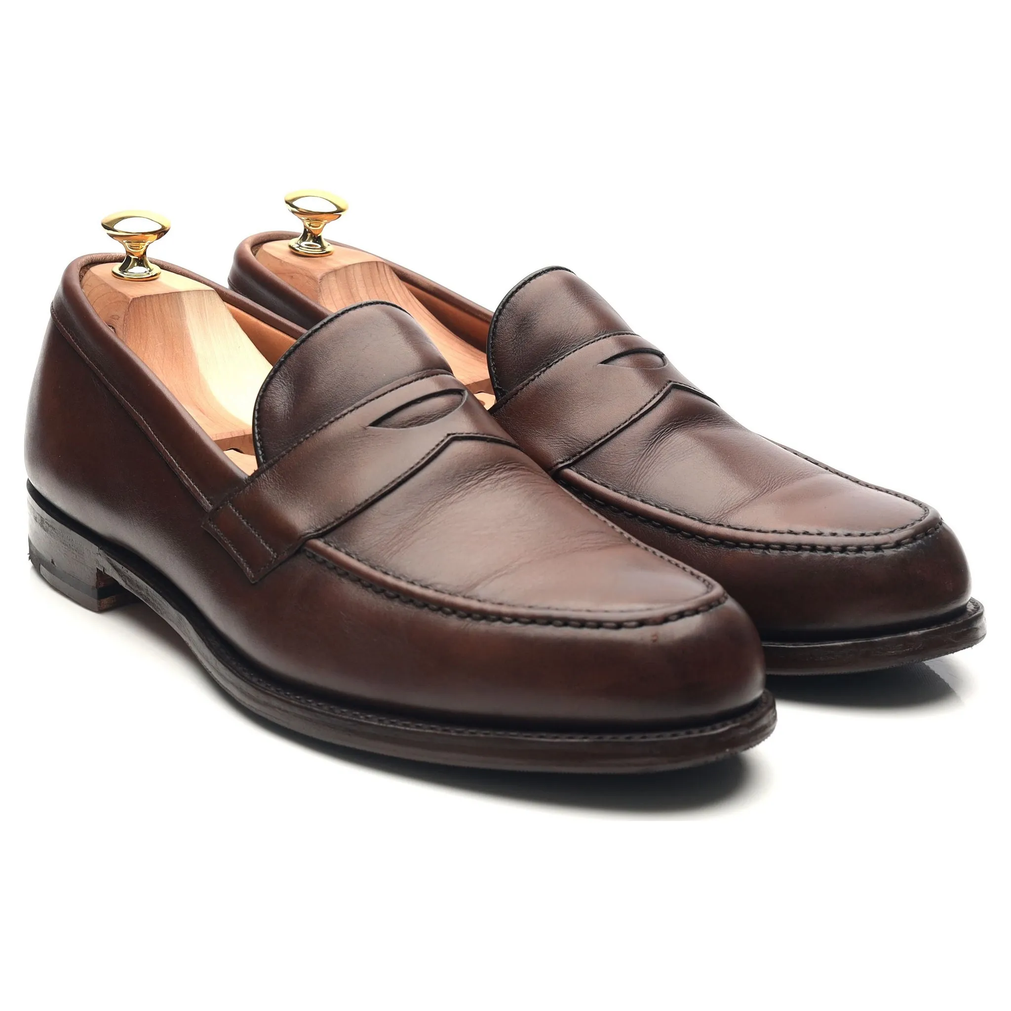 'Hudson' Dark Brown Leather Loafers UK 11 F