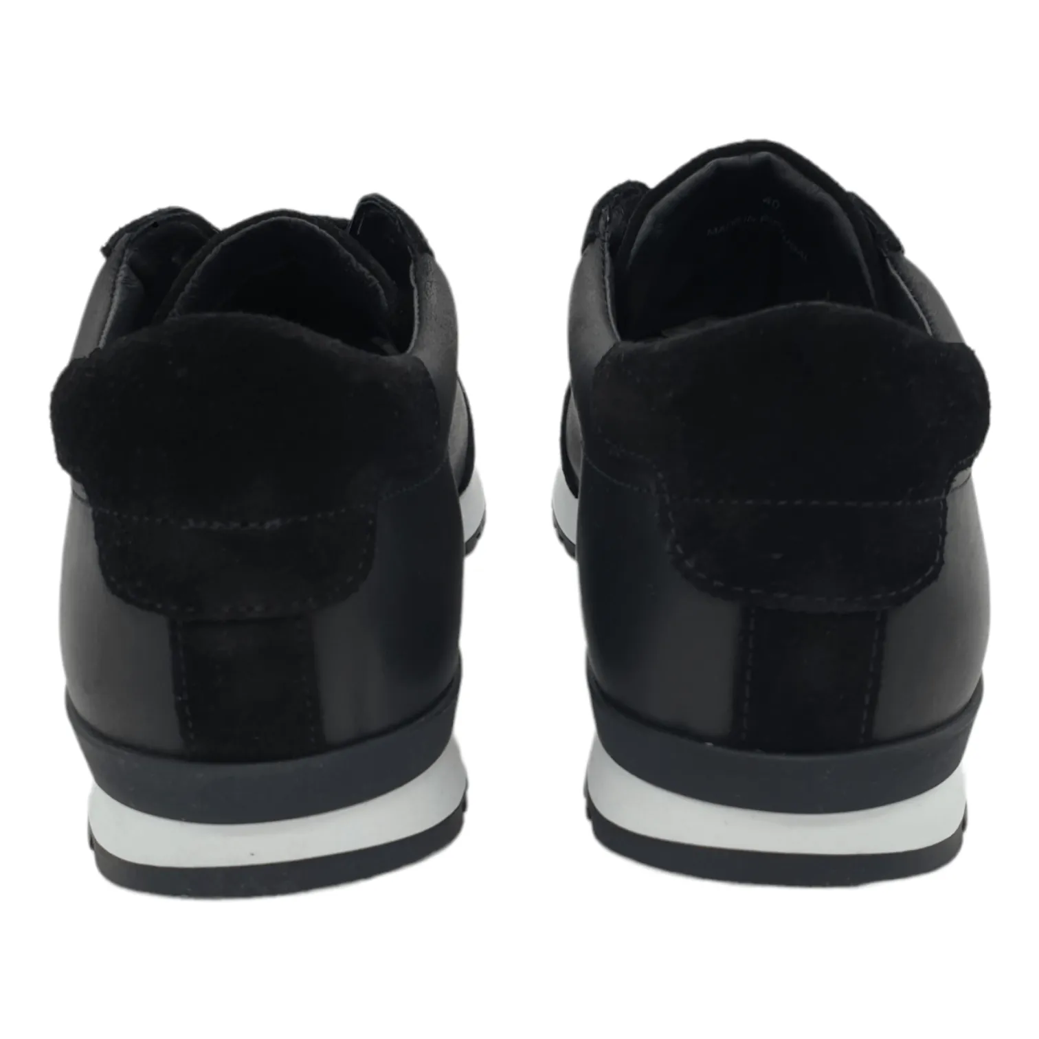 Hush Black Leather Suede Star Trainers