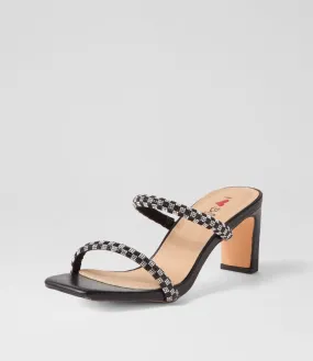 I LOVE BILLY Biskol Black Grid Jewels Sandals