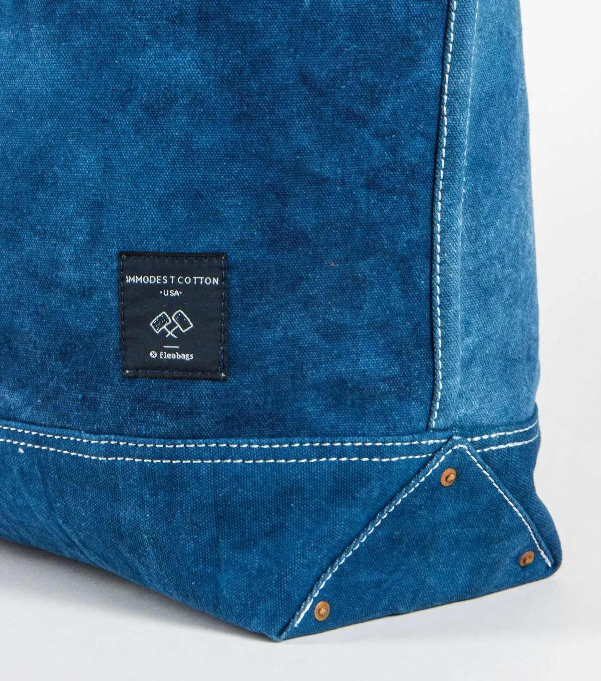 Immodest Cotton Large East West Tote - Dark Indigo