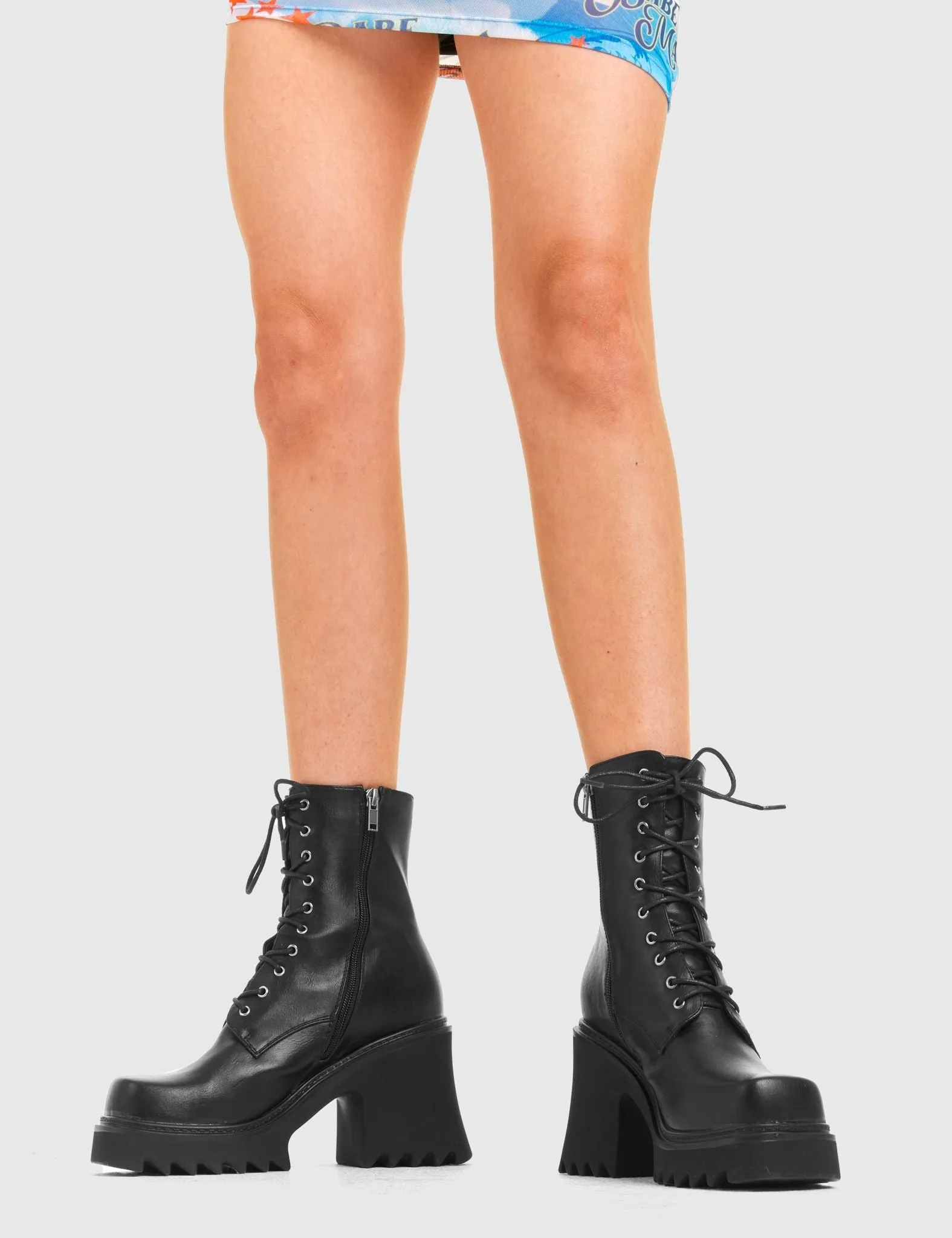 In Opposition Chunky Platform Ankle Boots