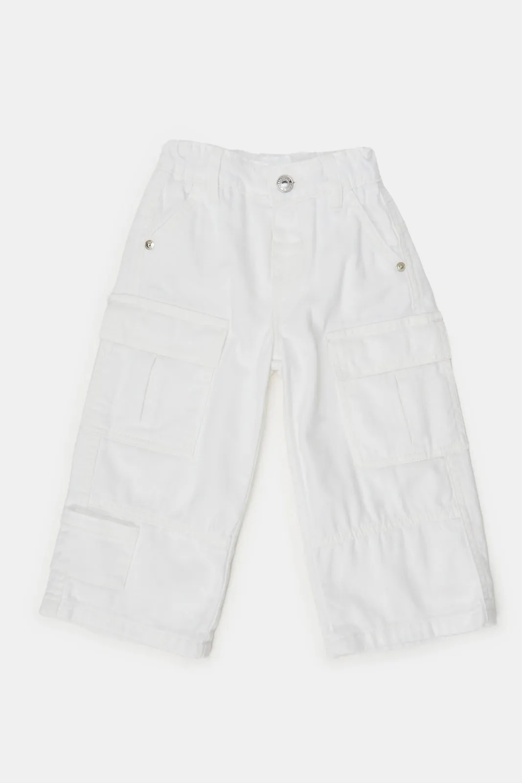 Infant Girls White Jeans With Two Front Pocket