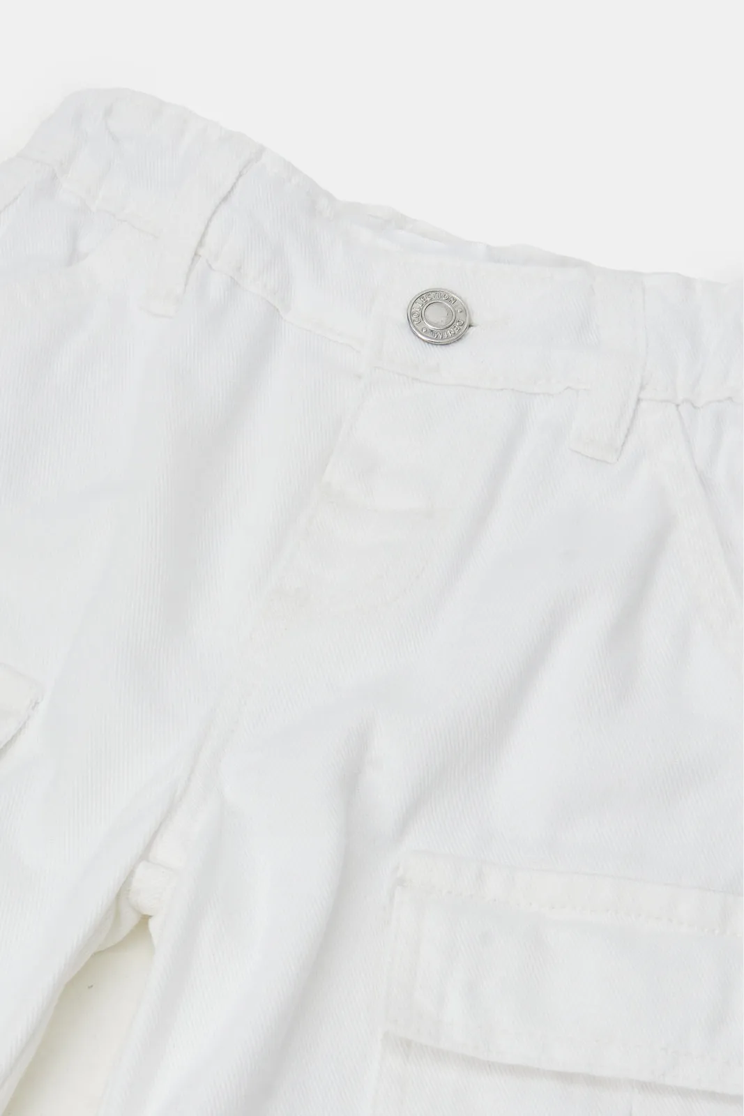 Infant Girls White Jeans With Two Front Pocket