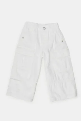 Infant Girls White Jeans With Two Front Pocket