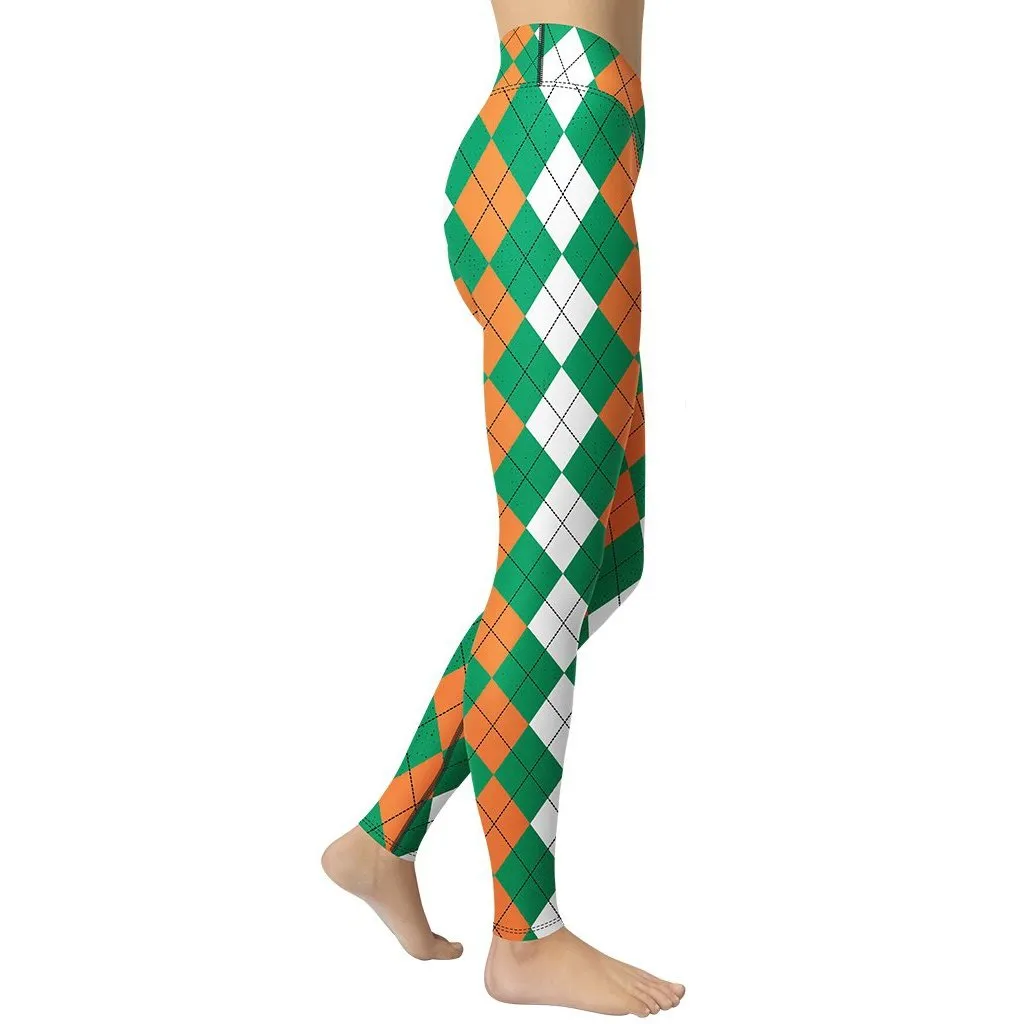 Irish Flag Plaid Yoga Leggings