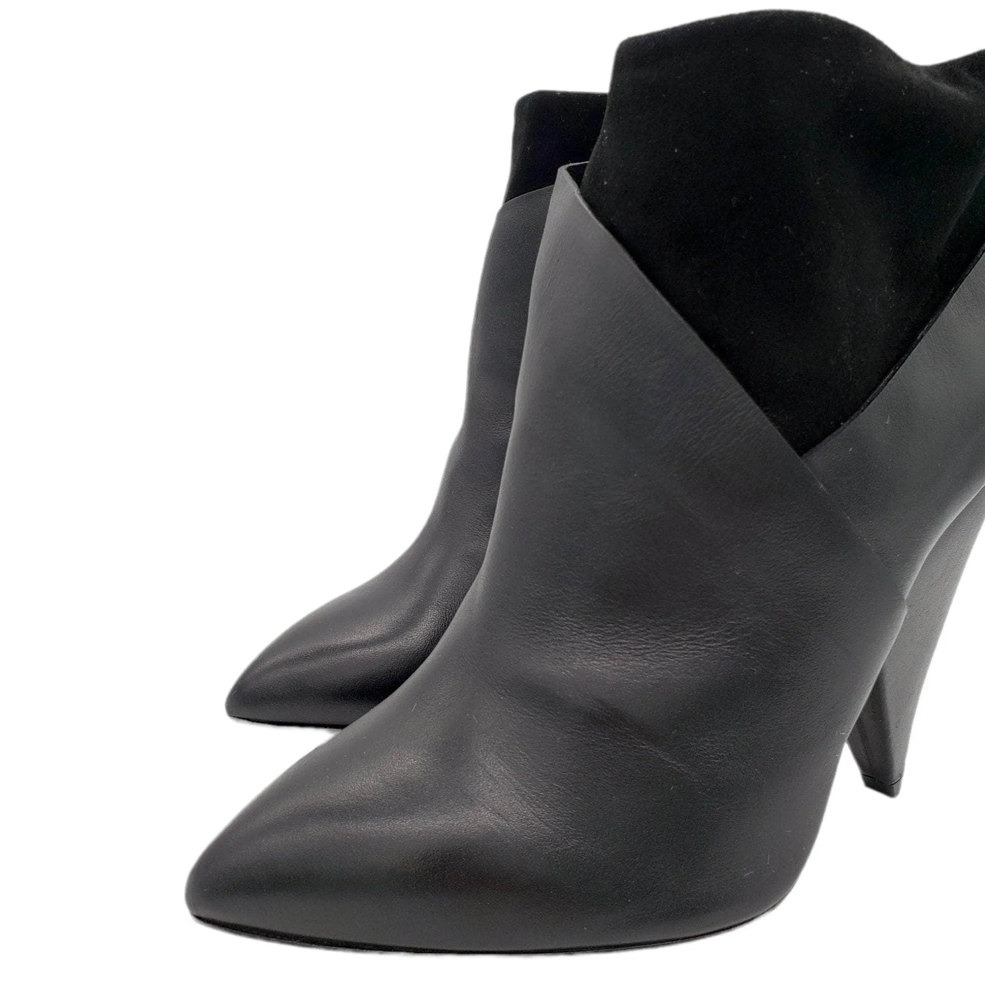 IRO Black Leather & Suede Ankle Boots