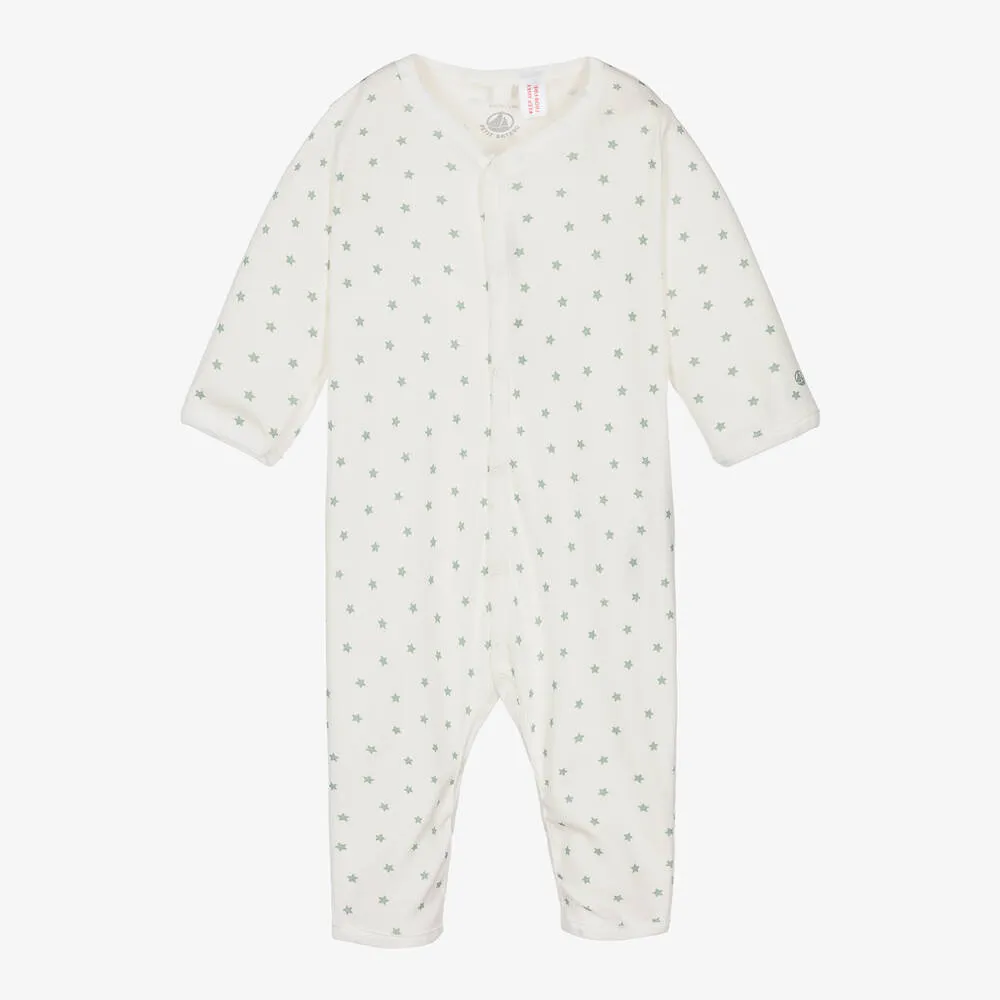 Ivory & Green Cotton Star Baby Romper