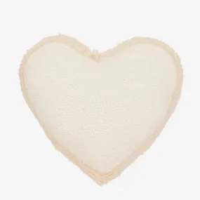 Ivory Bouclé Heart Pillow (48cm)