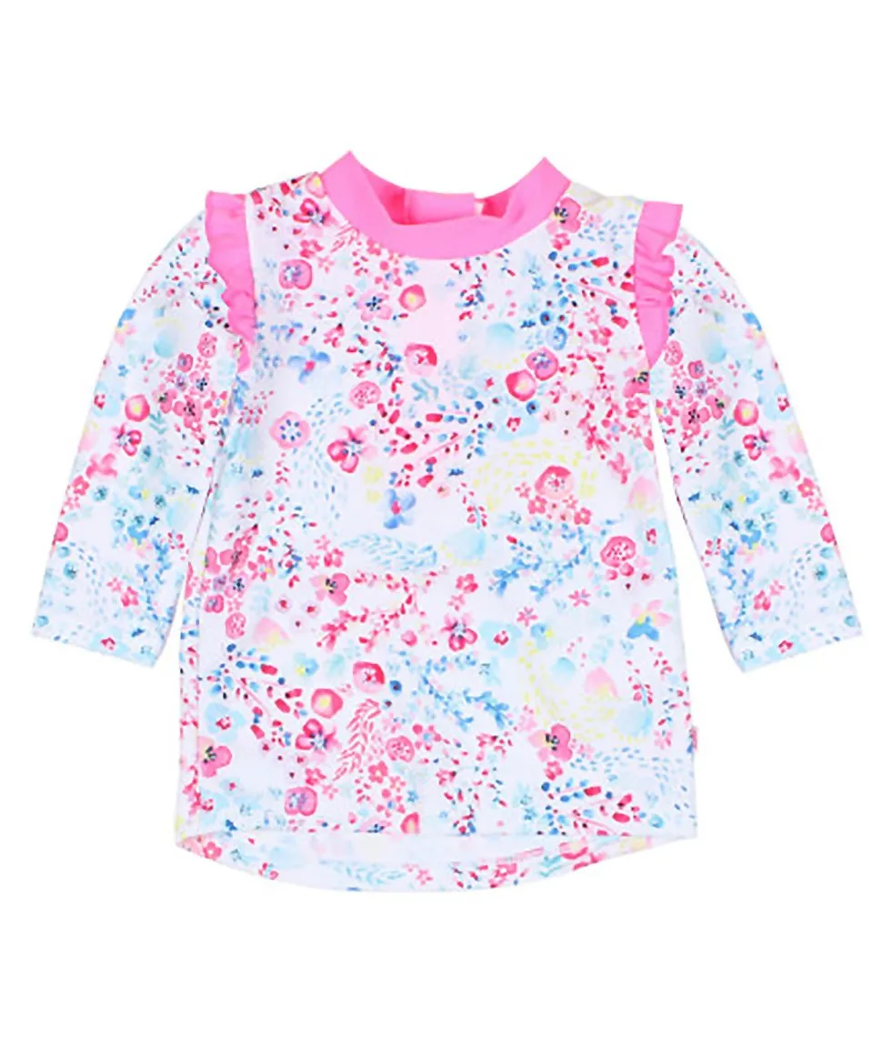 Ivy Long Sleeve Frill Zip Rash Vest