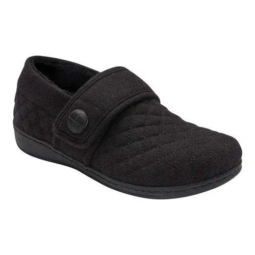  Jackie Terry Cloth Slipper in Black CLOSEOUTS  