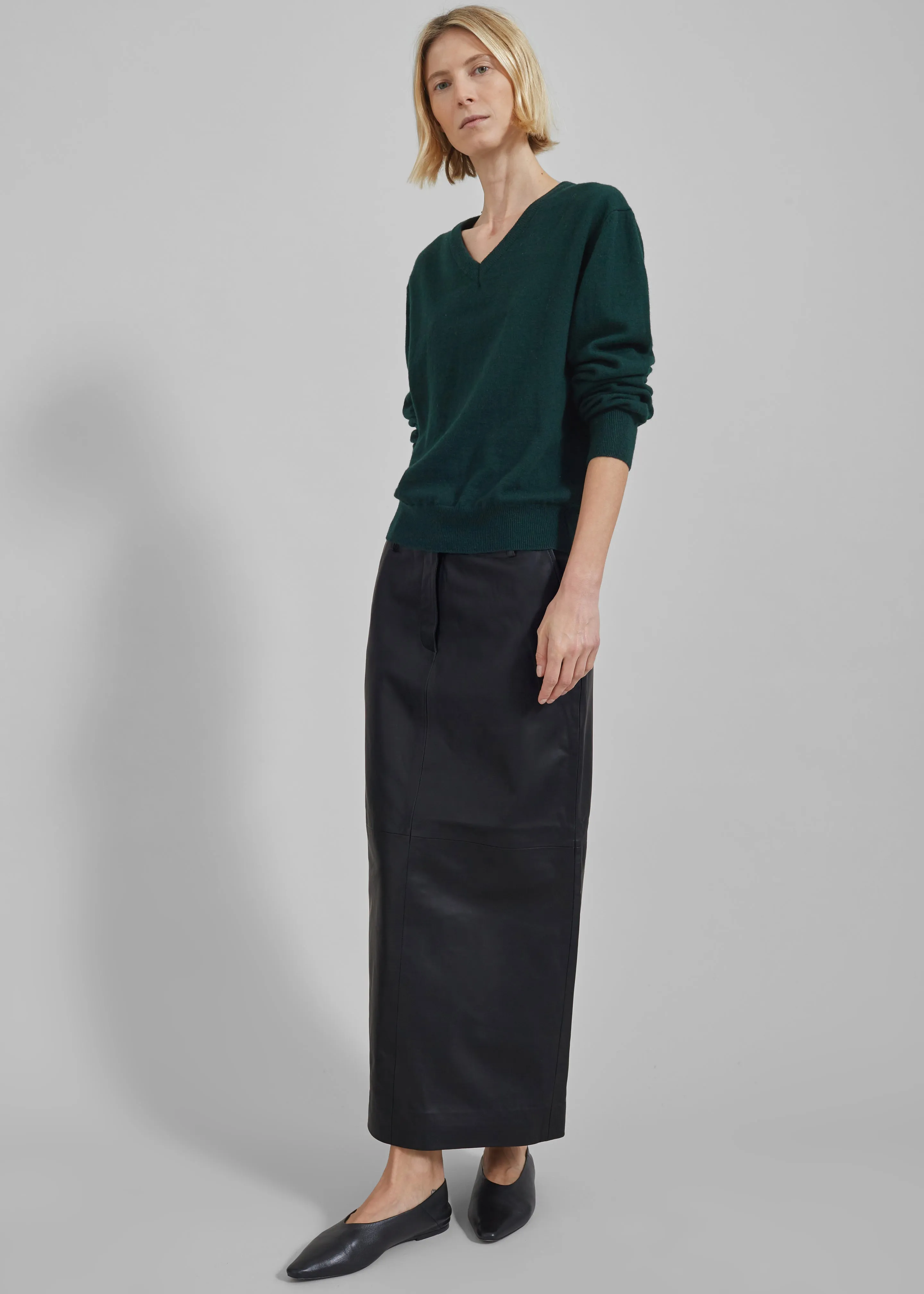 Jada V-Neck Sweater - Forest Green
