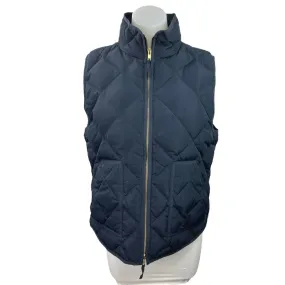 J.Crew Women's Blue Down Fill Quilted High Neck Sleeveless Vest Puffer Jacket M