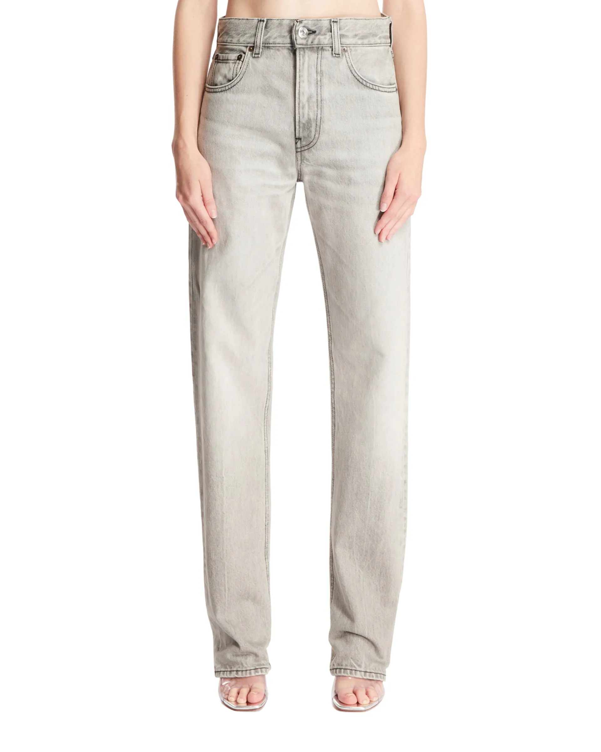 Jeans Grigi A Gamba Dritta