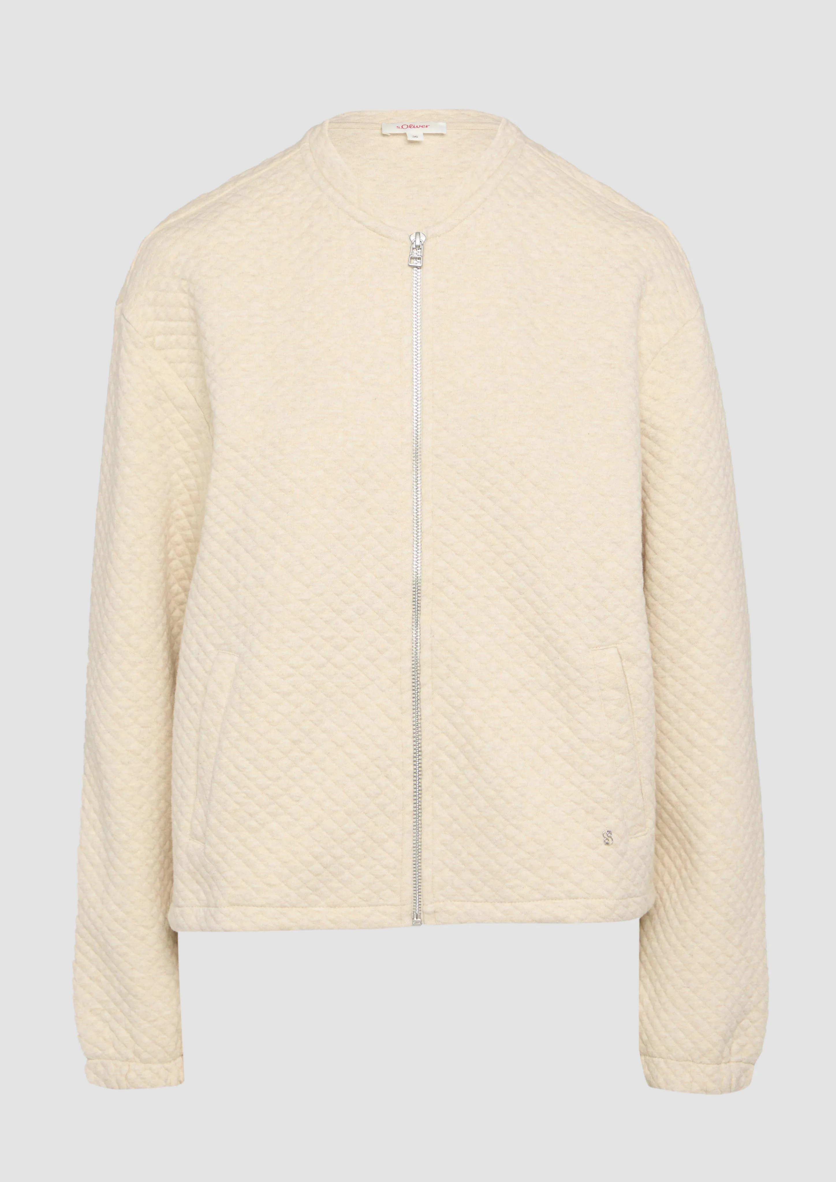 Jersey jacket with a waffle texture