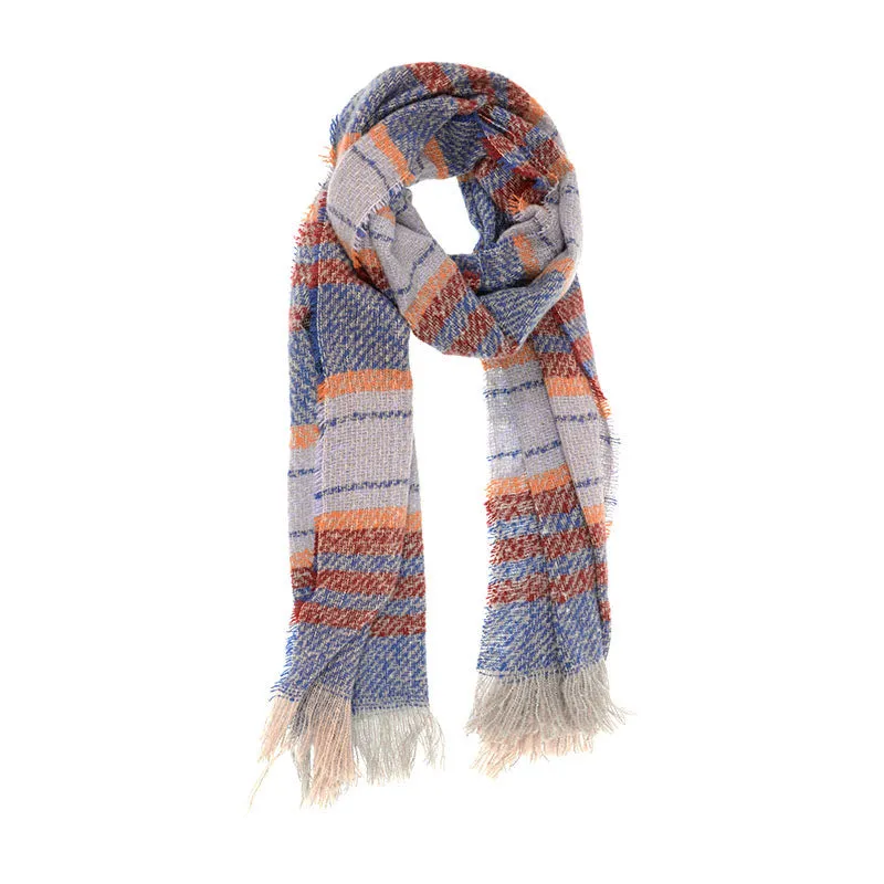 JOY BAYADERE STRIPED SCARF BLUE