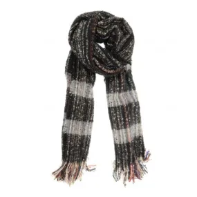 JOY SUSAN MULTI SLUB SCARF BLACK