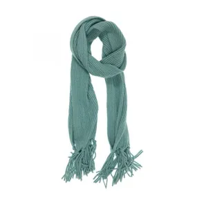 JOY SUSAN RIBBED FRINGE SCARF CYAN