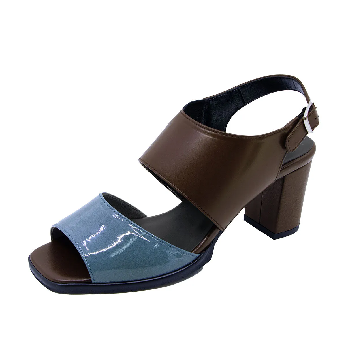 Julie Choco Combi Balanced Heel Sandals