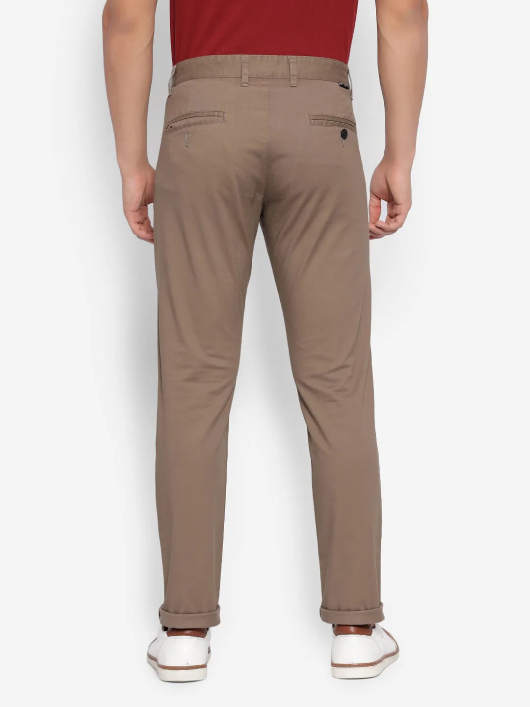 JUMP USA Men Brown Premium Cotton Slim Fit Sustainable Chinos