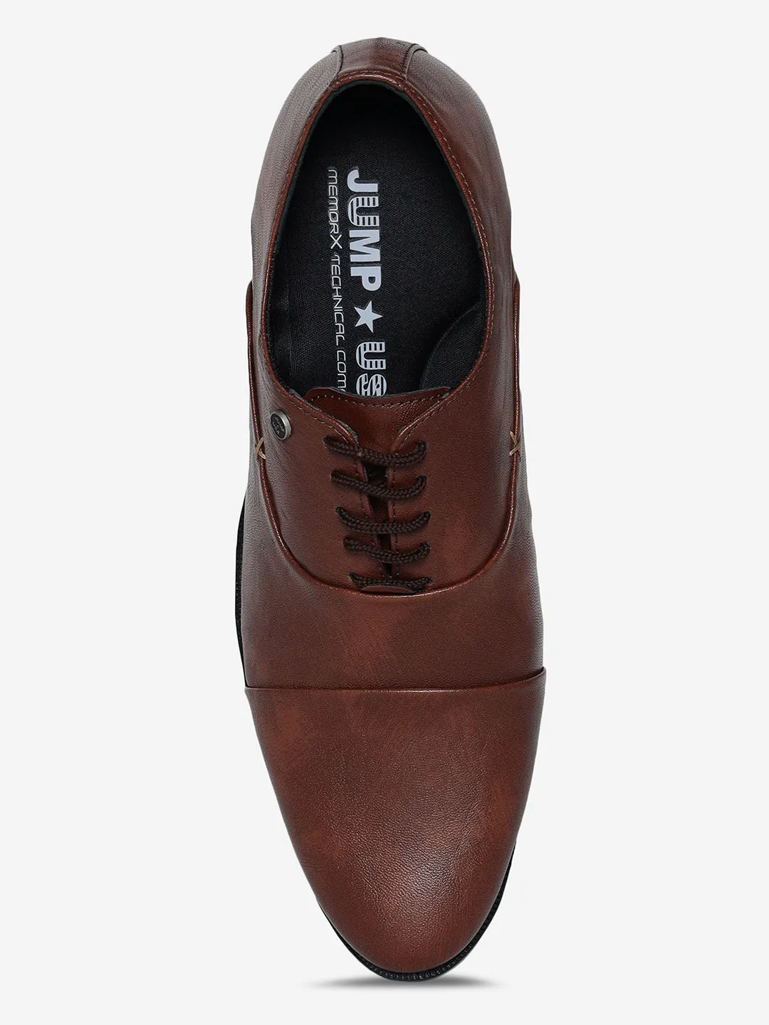 JUMP USA Mens Brown Laceup Formal Shoes