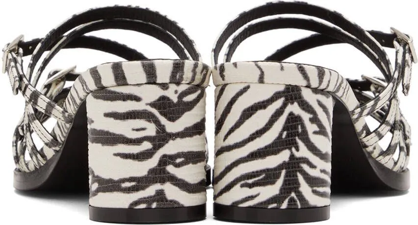 Justine Clenquet Black & White Jane Sandals