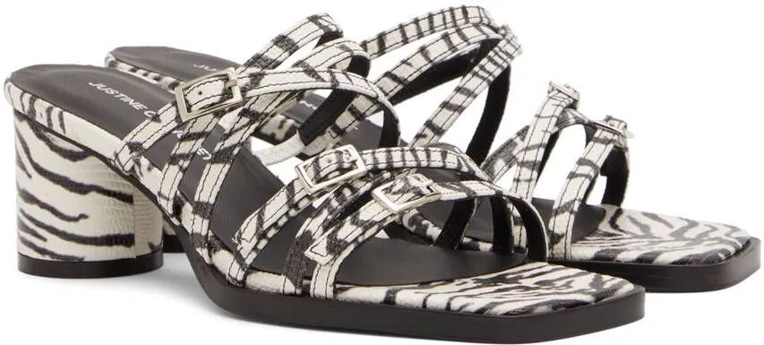 Justine Clenquet Black & White Jane Sandals