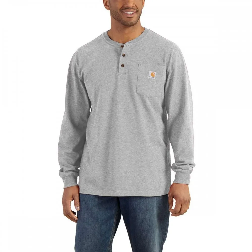 K128 Workwear Pocket Henley Long Sleeve
