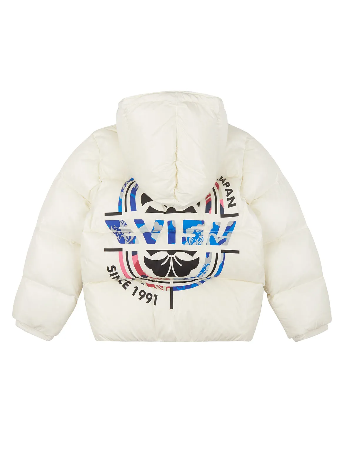 Kamon and Logo Print Down Jacket