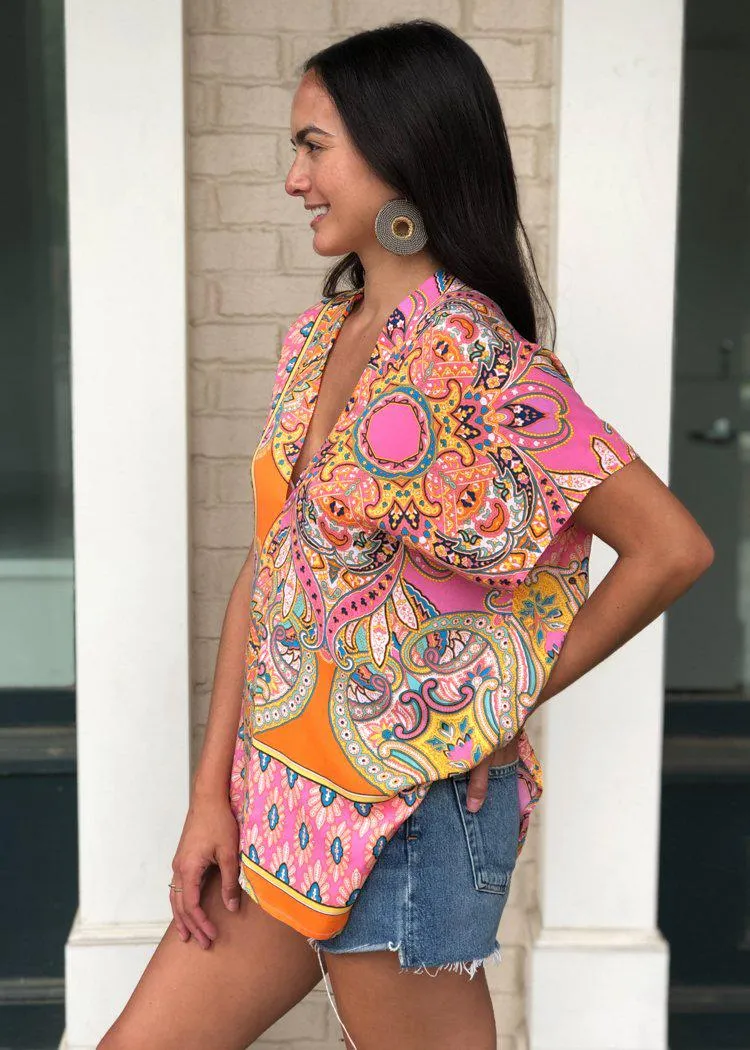 Karlie Noosa Paisley Print Tunic - Orange