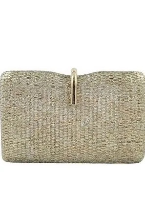 Karrie Straw Clutch - Gold