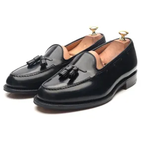 'Keats II' Black Leather Tassel Loafers UK 9 G