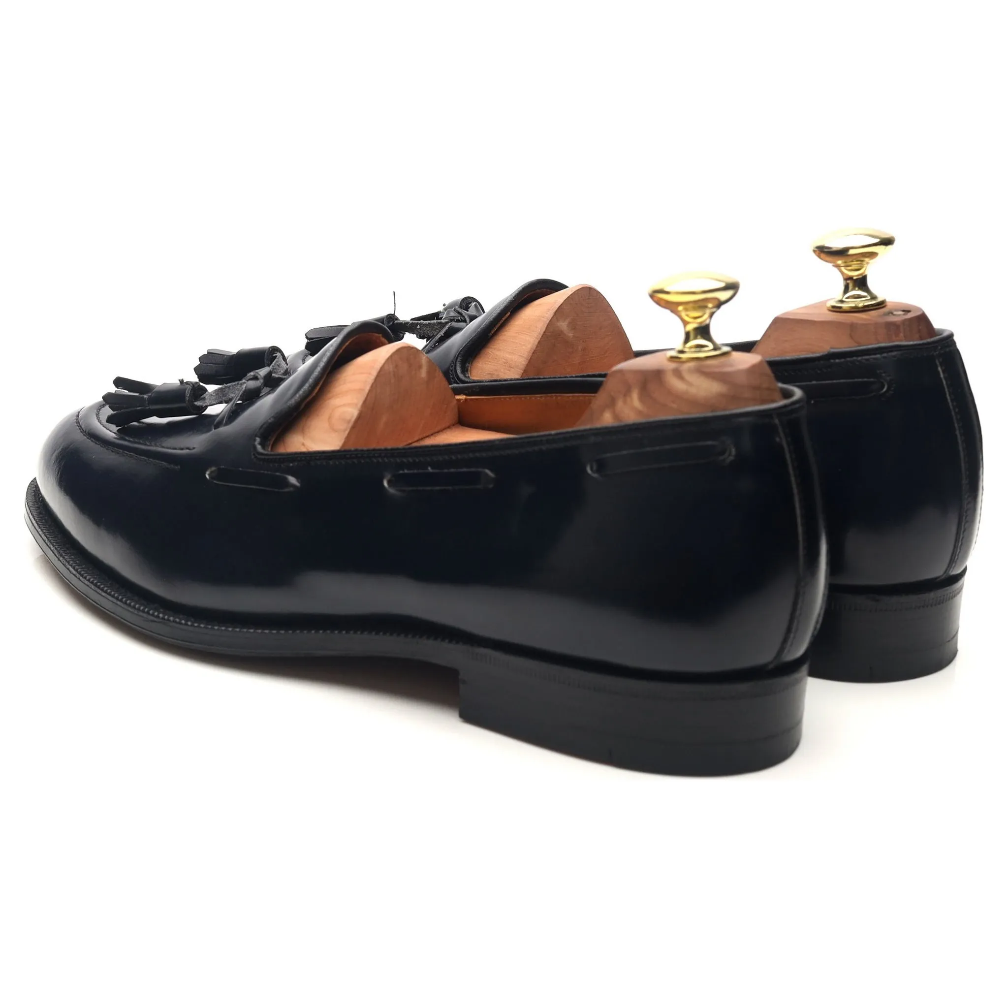 'Keats II' Navy Blue Leather Tassel Loafers UK 7.5 F