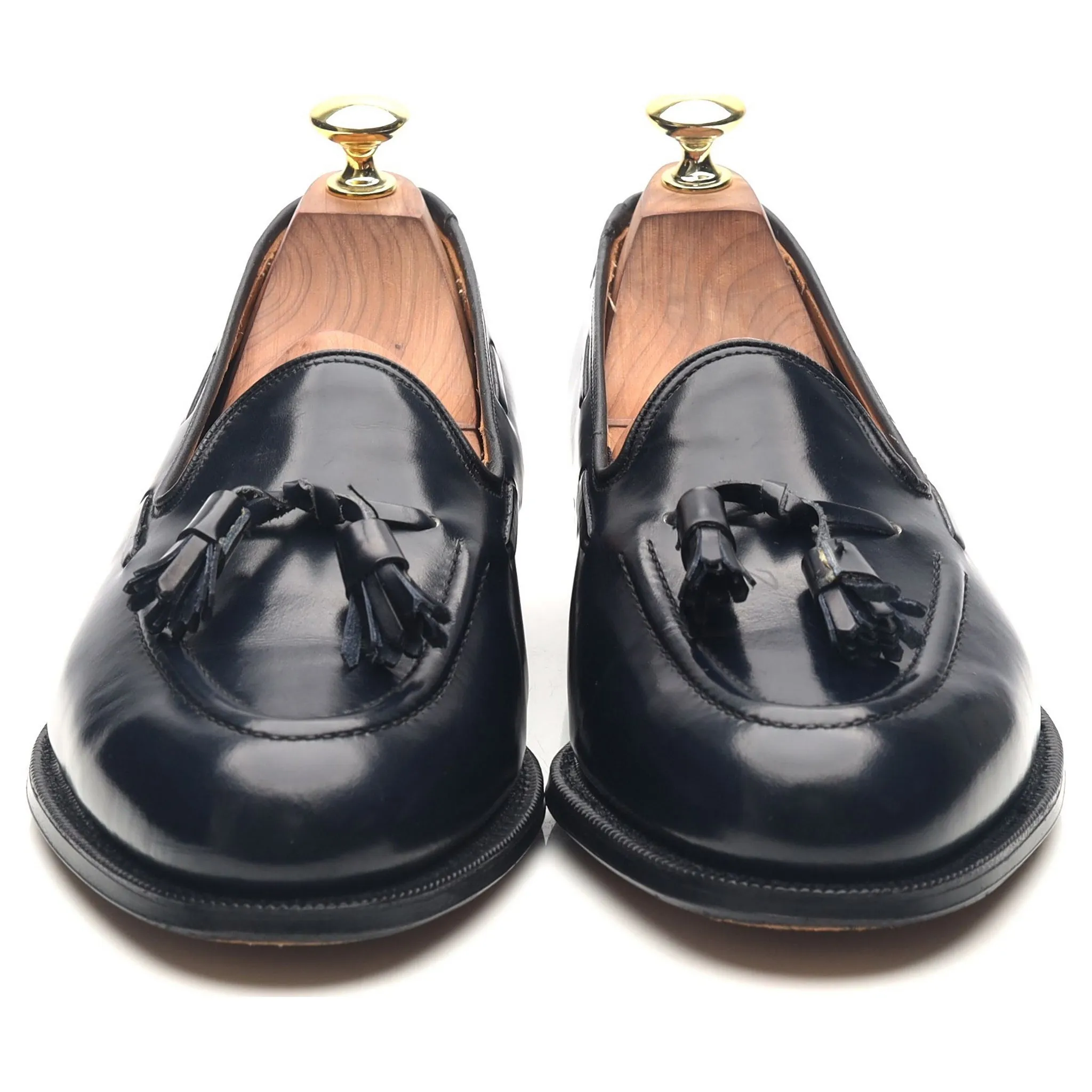 'Keats II' Navy Blue Leather Tassel Loafers UK 7.5 F