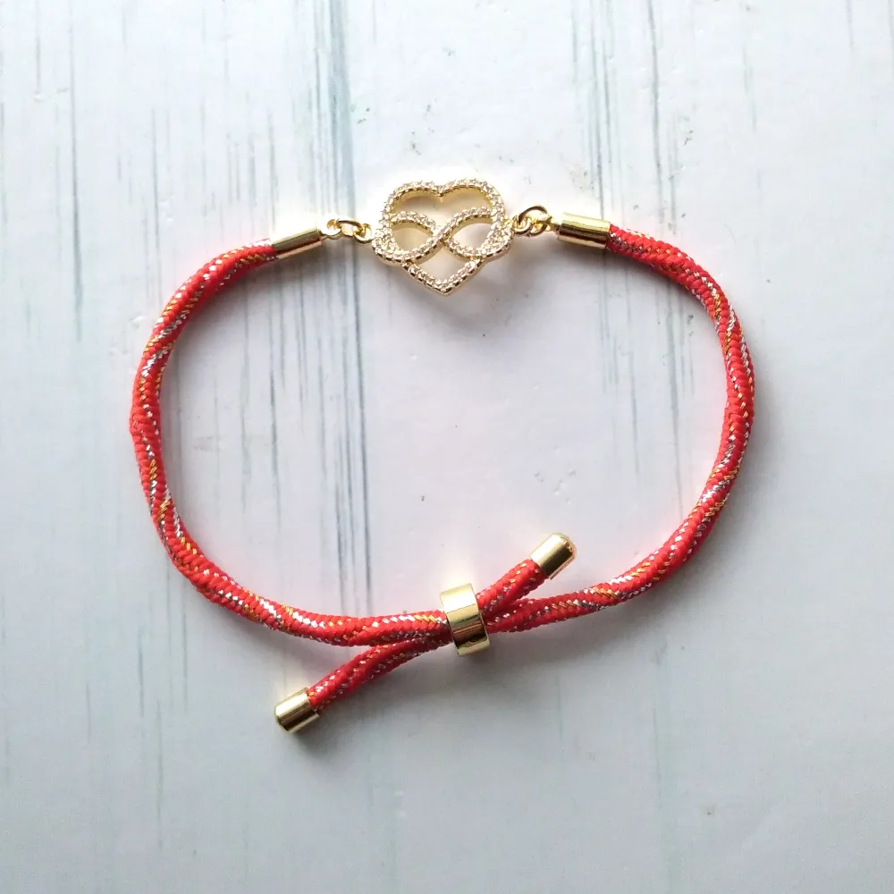 Kelly Love Knot Metallic Corded Slider Bracelet