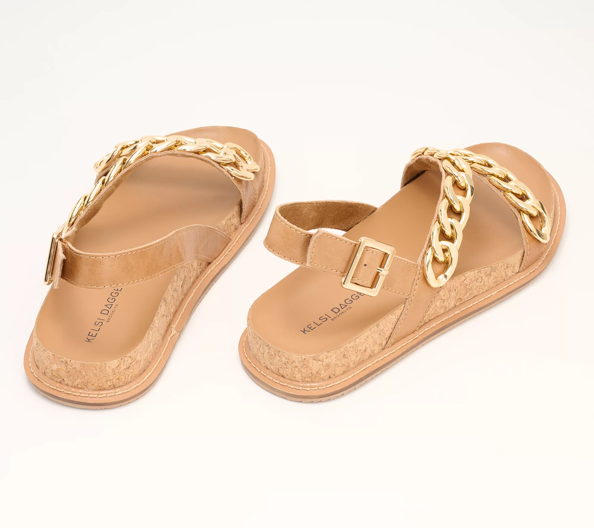 Kelsi Dagger Leather Chain Sandals - Script