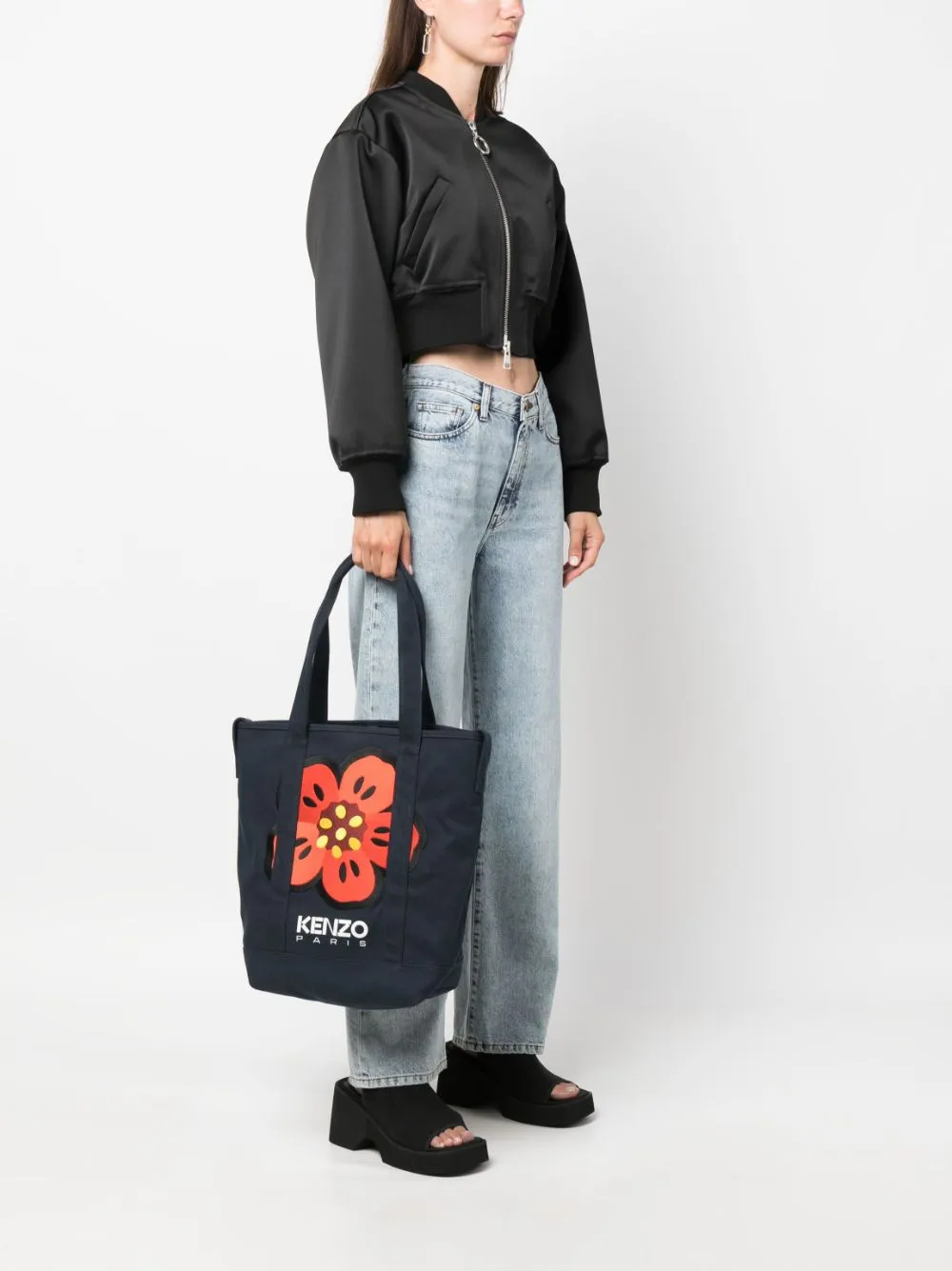 Kenzo    Kenzo Boke Flower Embroidered Tote Bag