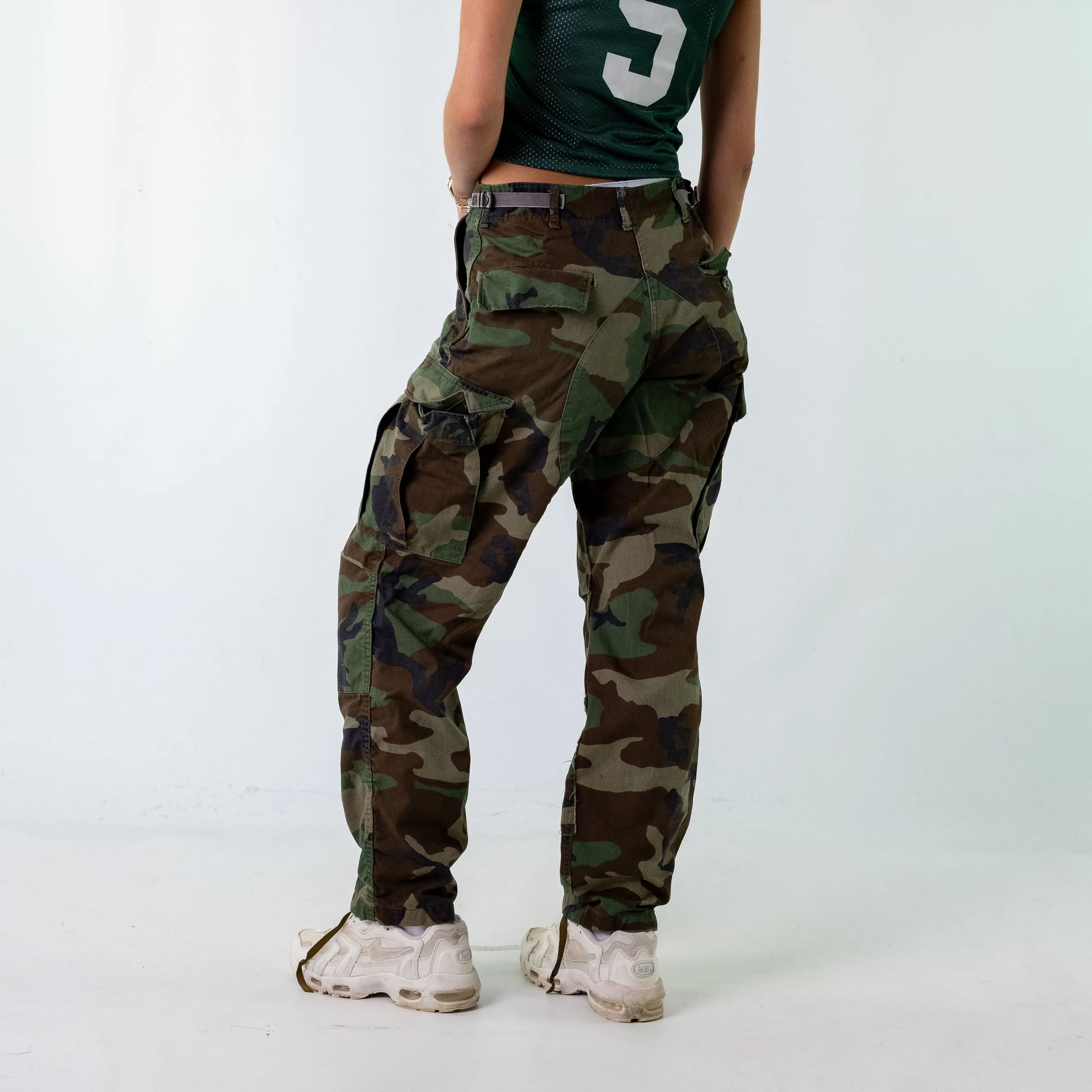 Khaki Green 90s  Cargo Woven Cargo Pants Baggy Pants (30x31)