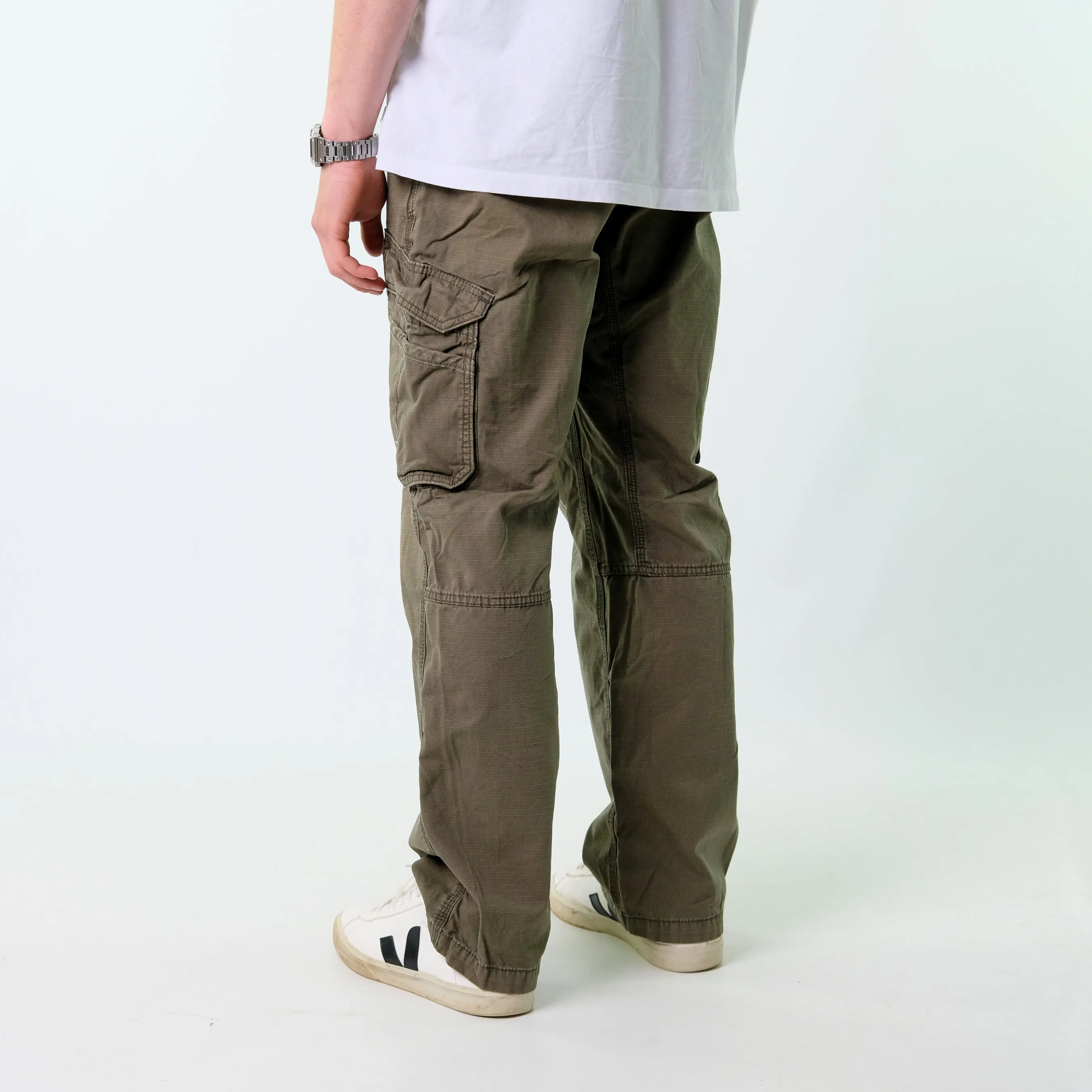 Khaki Green y2ks Carhartt relaxed fit Woven Cargo Pants Baggy Pants (38x32)