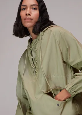Khaki Lottie Tie Neck Windbreaker
