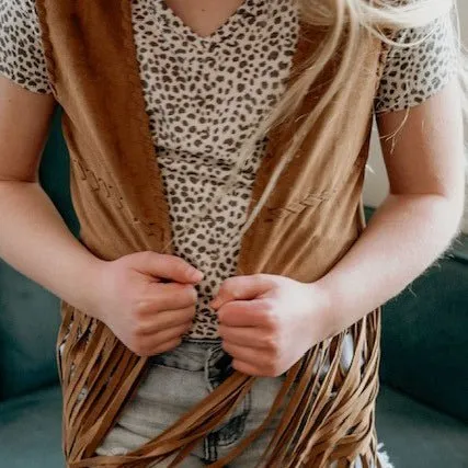 Kid's Fornia Camel Fringe Vest
