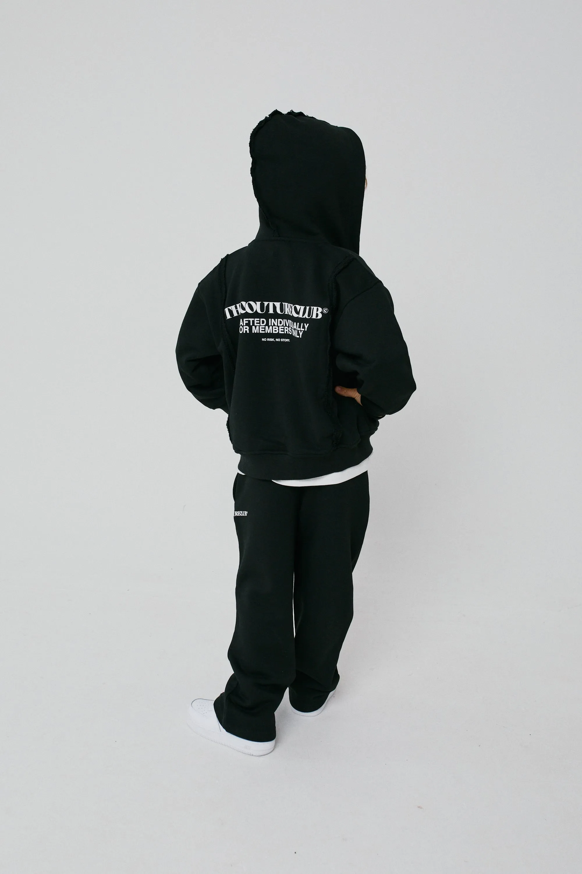 KIDS RAW SEAM MEMBERS ONLY HOODIE - BLACK