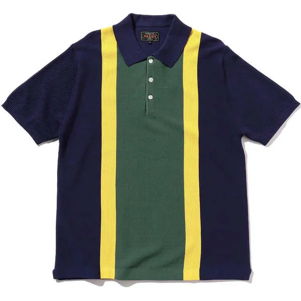 Knit Polo - Stripe Navy