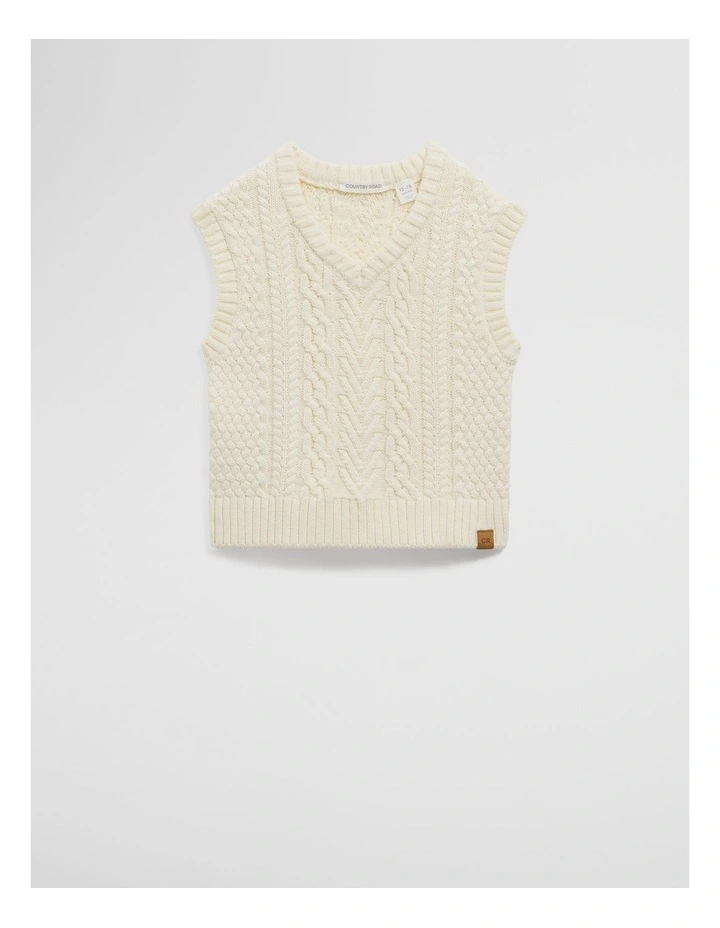 Knit Vest in Ecru