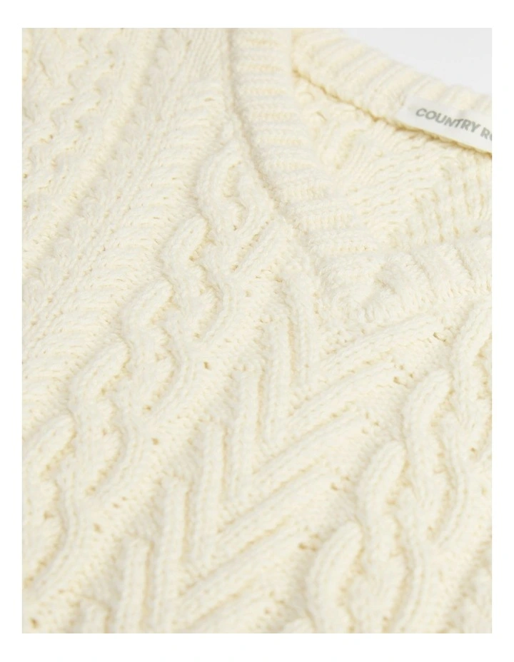 Knit Vest in Ecru