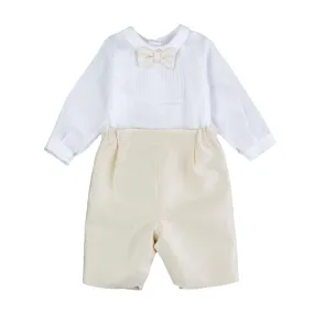 La Stupenderia Ivory Romper With Bow Tie