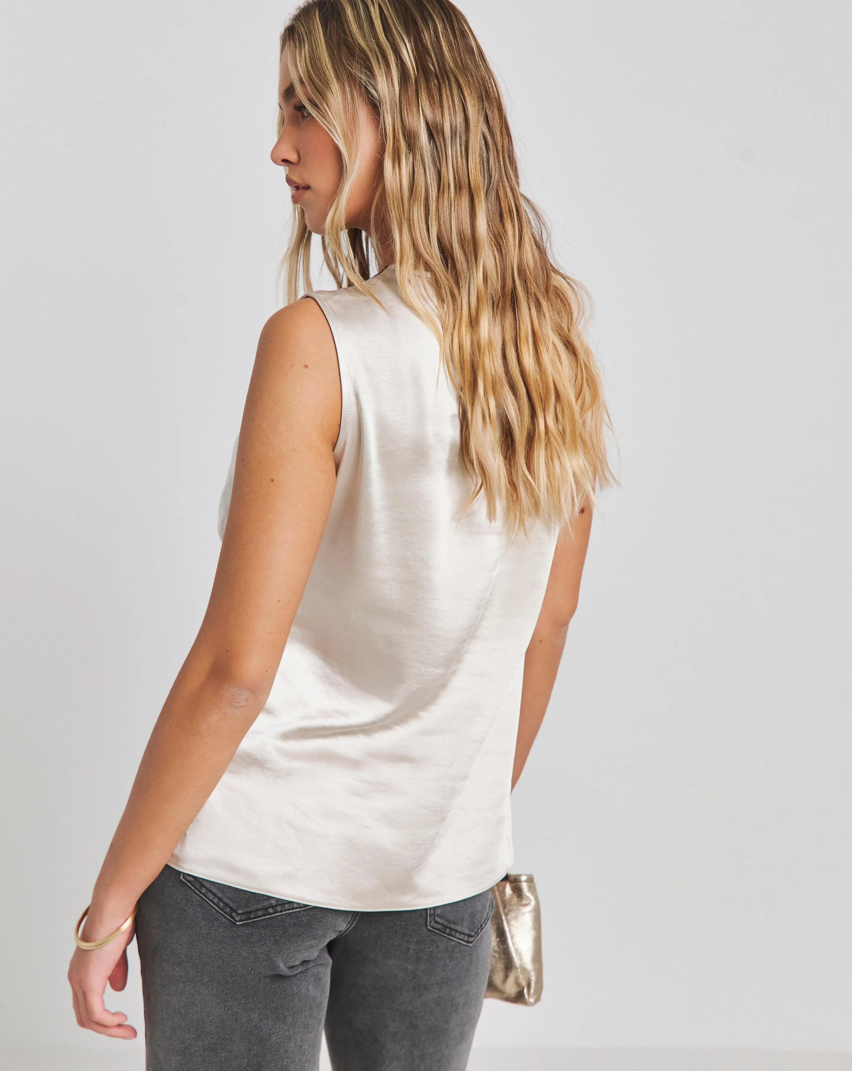 Lace Trim Satin Vest | Simply Be
