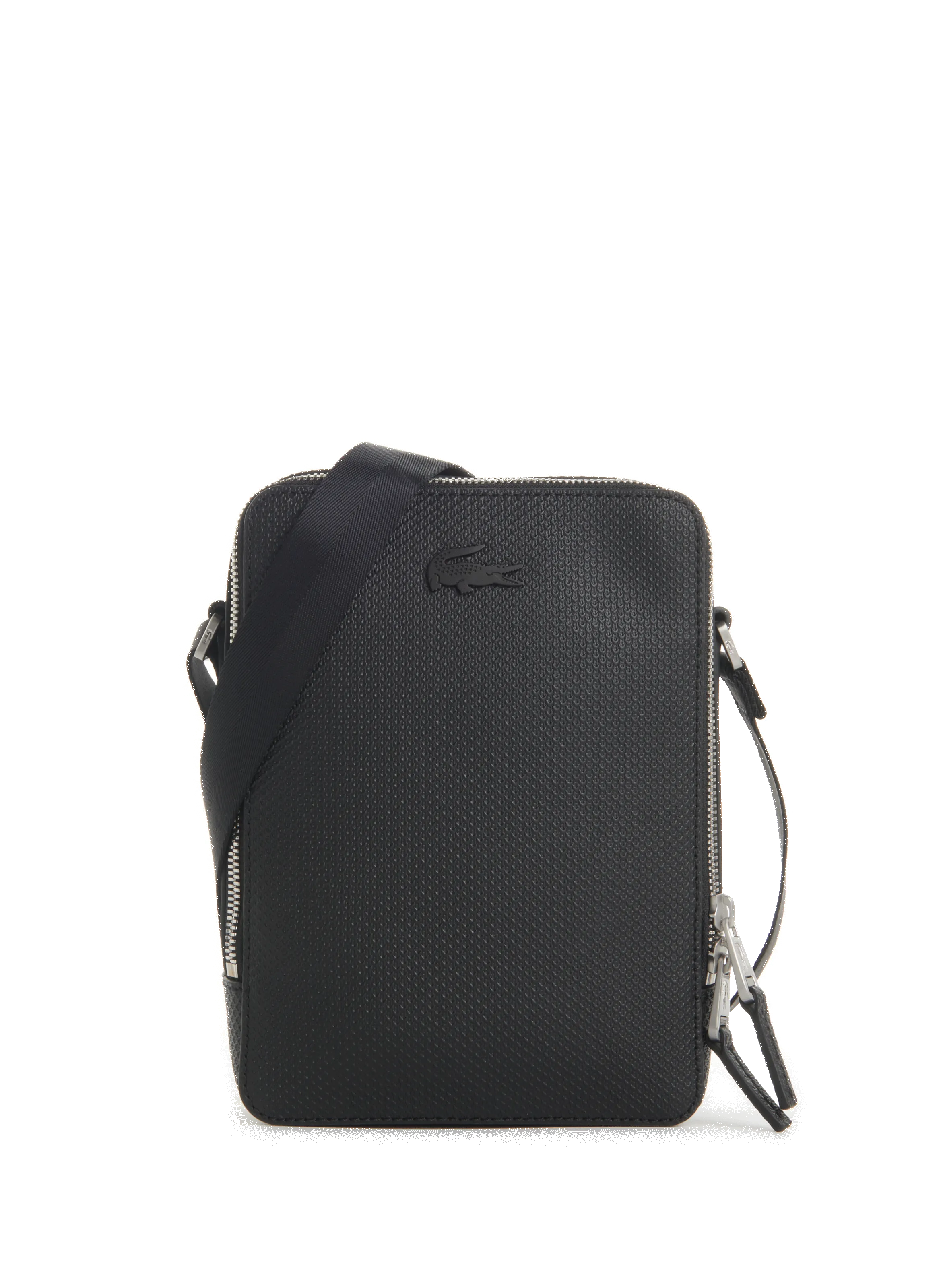 LACOSTE  Leather shoulder bag - Black