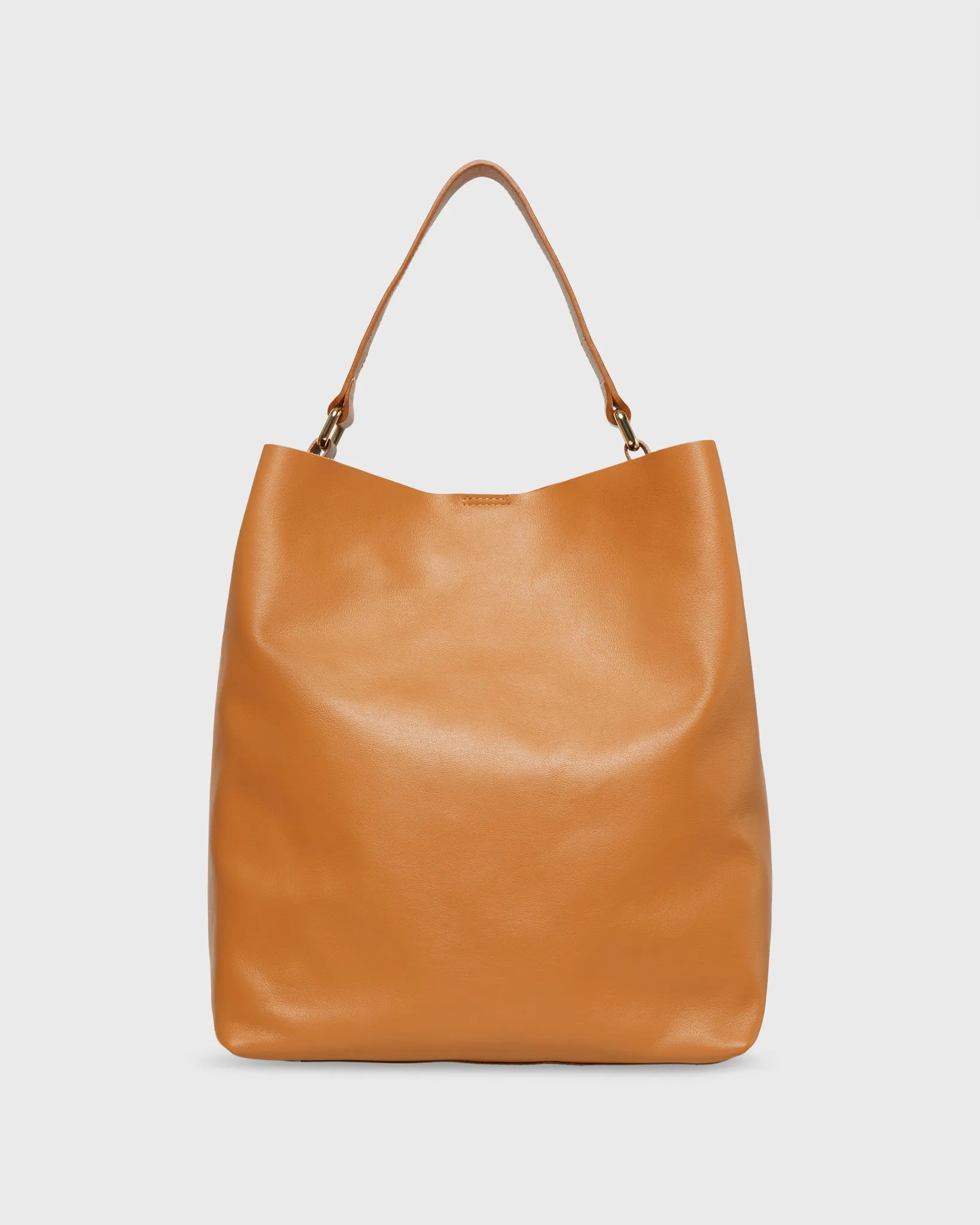 Large Hobo Bag in Camel Leather