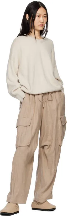 Lauren Manoogian Beige Felt Buckle Mules